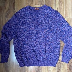 Missoni Cable Knit Purple and Blue Men's Purple Sweater